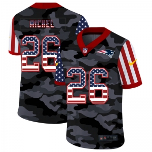 Men New Nike New England Patriots #26 Michel 2020 Nike USA Camo Salute to Service Limited Jersey