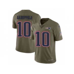 Men Nike New England Patriots #10 Jimmy Garoppolo Limited Olive 2017 Salute to Service NFL Jersey