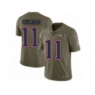 Men Nike New England Patriots #11 Julian Edelman Limited Olive 2017 Salute to Service NFL Jersey