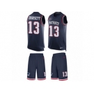 Men Nike New England Patriots #13 Phillip Dorsett Limited Navy Blue Tank Top Suit NFL Jersey