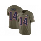 Men Nike New England Patriots #14 Brandin Cooks Limited Olive 2017 Salute to Service NFL Jersey