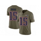 Men Nike New England Patriots #15 Chris Hogan Limited Olive 2017 Salute to Service NFL Jersey