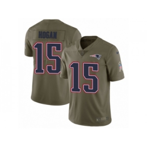 Men Nike New England Patriots #15 Chris Hogan Limited Olive 2017 Salute to Service NFL Jersey