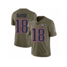 Men Nike New England Patriots #18 Matthew Slater Limited Olive 2017 Salute to Service NFL Jersey