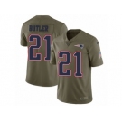 Men Nike New England Patriots #21 Malcolm Butler Limited Olive 2017 Salute to Service NFL Jersey