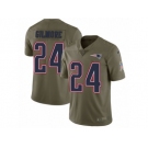 Men Nike New England Patriots #24 Stephon Gilmore Limited Olive 2017 Salute to Service NFL Jersey