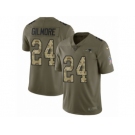 Men Nike New England Patriots #24 Stephon Gilmore Limited Olive Camo 2017 Salute to Service NFL Jersey