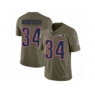 Men Nike New England Patriots #34 Rex Burkhead Limited Olive 2017 Salute to Service NFL Jersey