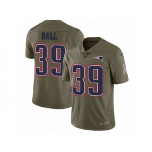 Men Nike New England Patriots #39 Montee Ball Limited Olive 2017 Salute to Service NFL Jersey