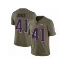 Men Nike New England Patriots #41 Cyrus Jones Limited Olive 2017 Salute to Service NFL Jersey