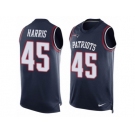 Men Nike New England Patriots #45 David Harris Limited Navy Blue Player Name & Number Tank Top NFL Jersey