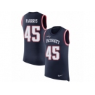 Men Nike New England Patriots #45 David Harris Navy Blue Rush Player Name & Number Tank Top NFL Jersey