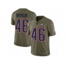 Men Nike New England Patriots #46 James Develin Limited Olive 2017 Salute to Service NFL Jersey