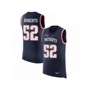 Men Nike New England Patriots #52 Elandon Roberts Navy Blue Rush Player Name & Number Tank Top NFL Jersey