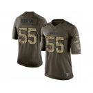 Men Nike New England Patriots #55 Cassius Marsh Limited Green Salute to Service NFL Jersey