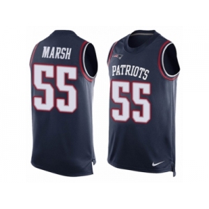 Men Nike New England Patriots #55 Cassius Marsh Limited Navy Blue Player Name & Number Tank Top NFL Jersey