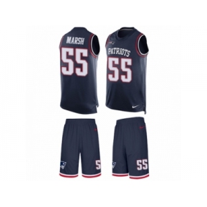 Men Nike New England Patriots #55 Cassius Marsh Limited Navy Blue Tank Top Suit NFL Jersey