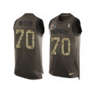 Men Nike New England Patriots #70 Adam Butler Limited Green Salute to Service Tank Top NFL Jersey