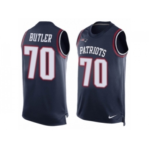 Men Nike New England Patriots #70 Adam Butler Limited Navy Blue Player Name & Number Tank Top NFL Jersey