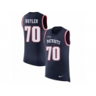 Men Nike New England Patriots #70 Adam Butler Navy Blue Rush Player Name & Number Tank Top NFL Jersey