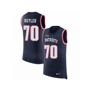 Men Nike New England Patriots #70 Adam Butler Navy Blue Rush Player Name & Number Tank Top NFL Jersey