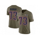 Men Nike New England Patriots #73 John Hannah Limited Olive 2017 Salute to Service NFL Jersey