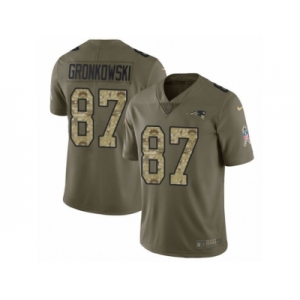 Men Nike New England Patriots #83 Dwayne Allen Limited Olive USA Flag 2017 Salute to Service NFL Jersey