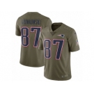 Men Nike New England Patriots #87 Rob Gronkowski Limited Olive 2017 Salute to Service NFL Jerse