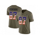 Men Nike New England Patriots #87 Rob Gronkowski Limited Olive USA Flag 2017 Salute to Service NFL Jersey