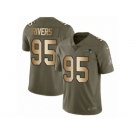 Men Nike New England Patriots #95 Derek Rivers Limited Olive Gold 2017 Salute to Service NFL Jersey