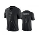 Men's New England Patriots #1 DeVante Parker Black Reflective Limited Stitched Football Jersey