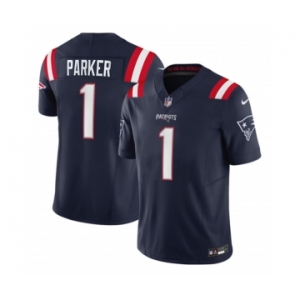 Men's New England Patriots #1 DeVante Parker Navy 2023 F.U.S.E. Vapor Limited Football Stitched Jersey