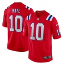 Mens New England Patriots #10 Drake Maye Nike Red Alternate Vapor Limited Jersey