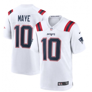 Mens New England Patriots #10 Drake Maye Nike White Vapor Untouchable Limited Jersey