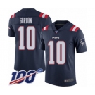 Men's New England Patriots #10 Josh Gordon Limited Navy Blue Rush Vapor Untouchable 100th Season Football Jersey