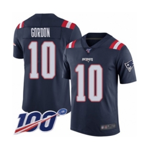 Men's New England Patriots #10 Josh Gordon Limited Navy Blue Rush Vapor Untouchable 100th Season Football Jersey