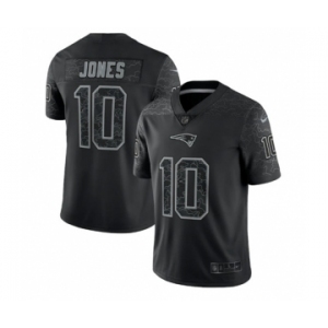 Men's New England Patriots #10 Mac Jones Black Reflective Limited Stitched Football Jersey