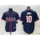 Men's New England Patriots #10 Mac Jones Navy Blue Stitched MLB Cool Base Nike Baseball Jersey