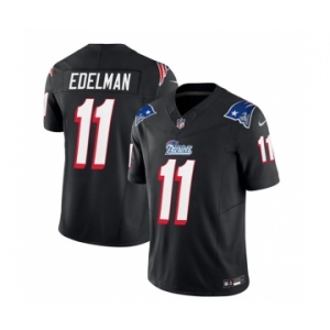 Men's New England Patriots #11 Julian Edelman Black 2023 F.U.S.E. Vapor Limited Football Stitched Jersey