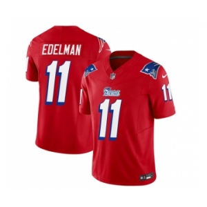 Men's New England Patriots #11 Julian Edelman Red 2023 F.U.S.E. Vapor Limited Football Stitched Jersey