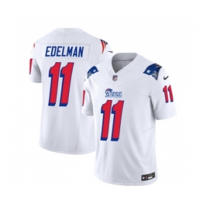 Men's New England Patriots #11 Julian Edelman White 2023 F.U.S.E. Vapor Limited Football Stitched Jersey