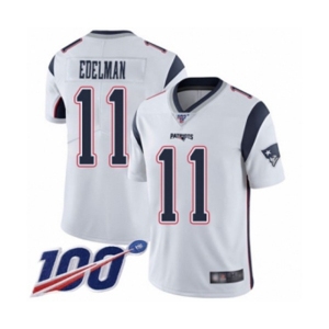 Men's New England Patriots #11 Julian Edelman White Vapor Untouchable Limited Player 100th Season Football Jersey