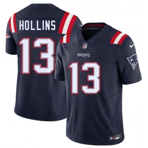 Men's New England Patriots #13 Mack Hollins Navy 2025 F.U.S.E. Vapor Limited Football Stitched Jersey
