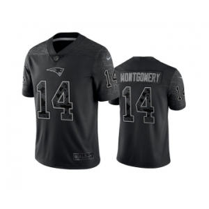 Men's New England Patriots #14 Ty Montgomery Black Reflective Limited Stitched Football Jersey