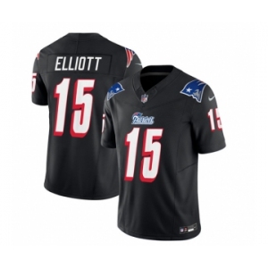 Men's New England Patriots #15 Ezekiel Elliott Black 2023 F.U.S.E. Vapor Limited Football Stitched Jersey