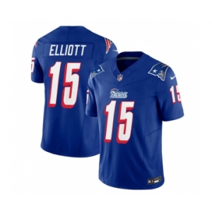 Men's New England Patriots #15 Ezekiel Elliott Blue 2023 F.U.S.E. Vapor Limited Football Stitched Jersey