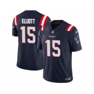 Men's New England Patriots #15 Ezekiel Elliott Navy 2023 F.U.S.E. Vapor Limited Football Stitched Jersey