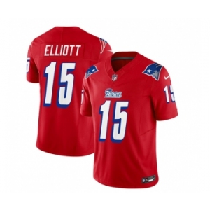 Men's New England Patriots #15 Ezekiel Elliott Red 2023 F.U.S.E. Vapor Limited Football Stitched Jersey