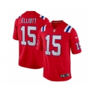 Men's New England Patriots #15 Ezekiel Elliott Red Stitched Game Jersey