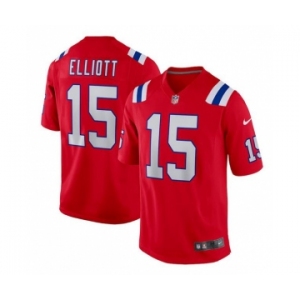 Men's New England Patriots #15 Ezekiel Elliott Red Stitched Game Jersey